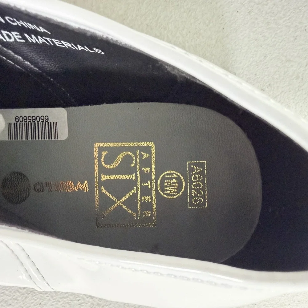 After Six Men's White Patent Leather Tuxedo Dress Shoes Oxfords Size 11.5 W NWOB